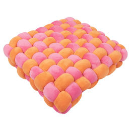 Coockoo Katzenkissen Velvet Vibe aus Velours in Orange Rosa Bunt – Bild 1 von 6