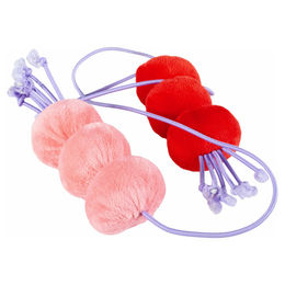 Coockoo Katzenspielzeug Dizzy Dangle Bällchen aus Plüsch rot/rosa mit Glocke – Bild 1 von 5