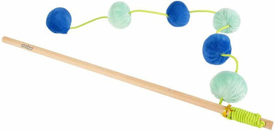 Coockoo Katzenspielzeug Jolly Jumper Katzenangel aus Holz blau grün – Bild 1 von 3