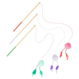 Produktbild von Coockoo Katzenspielzeug Jumping Jumpy buntes Plüsch-Federspielzeug mit Glocke 40 cm