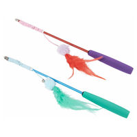 Produktbild von Coockoo Katzenspielzeug Tilly Tickle Teleskop Katzenangel aus Plüsch 35-95 cm bunt