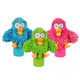 Coockoo Oohoo Bottle Squeaker Hundespielzeug aus Plüsch und Neopren Blau – Bild 1 von 5