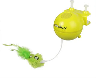 Coockoo Roxy Katzen Laserspielzeug Limette USB wiederaufladbar aus Plüsch – Bild 1 von 8