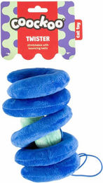 Coockoo Twister Katzenspielzeug aus Plüsch in Blau mit Glocke und Spiralform 36x10cm – Bild 1 von 5