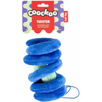 Produktbild von Coockoo Twister Katzenspielzeug aus Plüsch in Blau mit Glocke und Spiralform 36x10cm