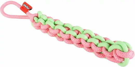 Coockoo Twisting Tugger Hundespielzeug Seil Grün/Rosa 45x4,5cm – Bild 1 von 4