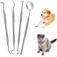 Produktbild von COOL-i Zahnpflegeset für Hunde und Katzen aus Edelstahl, 4-teilig, Silber