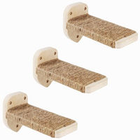 Produktbild von COOLEX Katzen Wandstufen Set aus 3 Stück mit Hanfseil und Kratzpads zur Wandmontage