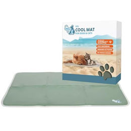 Produktbild von CoolPets Premium Kühlmatte für Hunde XL 120 x 70 cm Grün rutschfest mit Non-Flow-Coolgel und Citronella-Eukalyptus-Duft