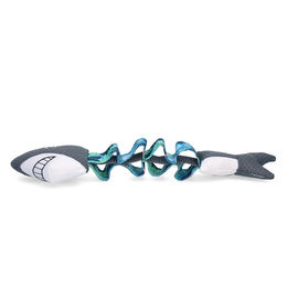 Produktbild von CoolPets Pull Me! Sharky Kühlspielzeug für Hunde aus Plüsch mit Quietschfunktion in Blau