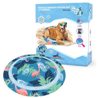 Produktbild von CoolPets Tropical Premium Kühlmatte für Hunde Flamingo Bunt ø 60cm - 65 cm