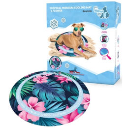 CoolPets Tropical Premium Kühlmatte für Hunde mit Blumenmuster ø 65cm – Bild 1 von 13
