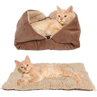 Produktbild von Coonoor 3 in 1 Tierbett für Katzen und Hunde, Waschbare Flauschige Plüsch Matte als Katzenkissen