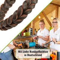 Produktbild von CopcoPet Erziehungshalsband für kleine Hunde aus braunem Leder mit Zugstopp und Messingring 25–30 cm