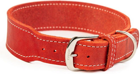 CopcoPet Hunde-Halsband Zoe aus Leder in Rot für erwachsene Hunde – Bild 1 von 2