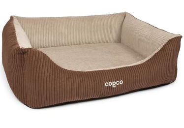 CopcoPet Hundebett aus Cord in Beige/Braun mit rutschfester Unterseite und gelenkschonender Polsterung 70 x 55 cm – Bild 1 von 3