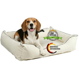 CopcoPet Hundebett aus Kunstleder für mittelgroße Hunde in Beige 90x70 cm – Bild 1 von 7