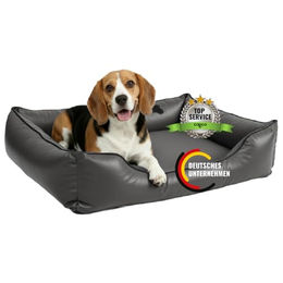 CopcoPet Hundebett aus Kunstleder für mittelgroße Hunde in Grau 90x70 cm L – Bild 1 von 7