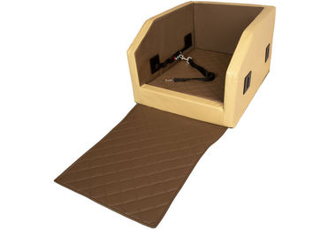 CopcoPet Hundebett Autositz aus Kunstleder wasserabweisend Braun 55 x 55 x 38 cm – Bild 1 von 5