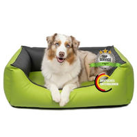 Produktbild von CopcoPet Hundebett für kleine Hunde aus Kunstleder als wendbares Hundekissen in Grün/Grau 70 x 55 cm