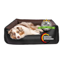 Produktbild von CopcoPet Hundebett für kleine Hunde aus Kunstleder als wendbares Hundekissen in Schwarz/Braun 70 x 55 cm - 1 Stk.