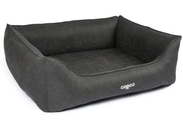 CopcoPet Hundebett Hugo in Schwarz aus Kunstleder Größe S 70 x 55 cm für kleine Hunde – Bild 1 von 6