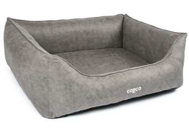 CopcoPet Hundebett Hugo Orthopädisch XL Grau Velourslederoptik 110 x 90 cm mit Visco-Memory-Schaum für große Hunde und gelenkschonende Unterstützung – Bild 1 von 6