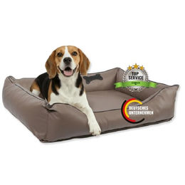 CopcoPet Hundebett Paco aus Kunstleder für mittelgroße Hunde in Braun 90x70 cm – Bild 1 von 12