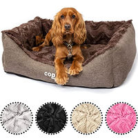 Produktbild von CopcoPet Hundebett Pia Grau 60 x 50 cm – Kuscheliges Körbchen für kleine Hunde mit Plüsch und Canvas – Waschbar und rutschfest