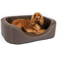 Produktbild von CopcoPet Hundebett XXL in Braun aus Kunstleder mit abnehmbarem und waschbarem Bezug