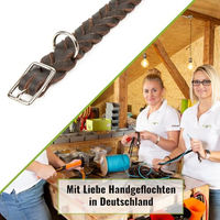 Produktbild von CopcoPet Hundehalsband aus geflochtenem Leder für kleine Hunde Schwarz 25–29 cm x 15 mm