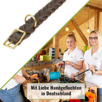 Produktbild von CopcoPet Hundehalsband aus grauem Fettleder für kleine Hunde mit Messing-Dornschließe 25–29 cm