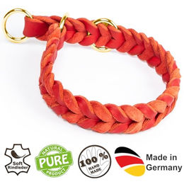 CopcoPet Hundehalsband Erziehungshalsband aus Leder für kleine Hunde Rot 25–30 cm – Bild 1 von 3