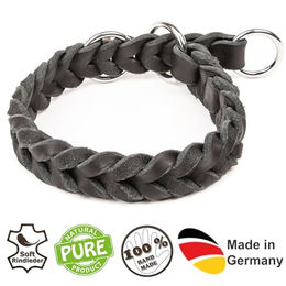 CopcoPet Hundehalsband Erziehungshalsband aus Leder Schwarz 25–30 cm x 15 mm für kleine Hunde - 1 Stk. – Bild 1 von 2