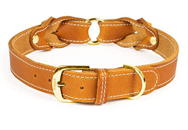 CopcoPet Hundehalsband Heidi aus Leder in Cognac Braun für mittelgroße Hunde 30-35 cm x 30 mm – Bild 1 von 4