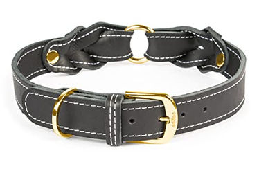 CopcoPet Hundehalsband Heidi Schwarz aus Leder mit Messingbeschlägen 25-30 cm – Bild 1 von 5