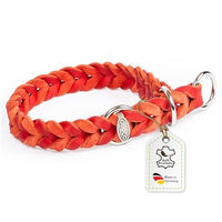 Produktbild von CopcoPet Hundehalsband Würger aus Fettleder für kleine Hunde Rot 25–30 cm x 15 mm mit Zugstopp und verchromtem Ring