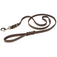 Produktbild von CopcoPet Hundeleine aus Fettleder in Braun mit verchromtem Karabiner 1 m x 10 mm