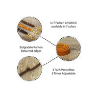 Produktbild von CopcoPet Hundeleine aus Leder grau 2m dreifach verstellbar mit Messingbeschlägen