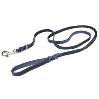 Produktbild von CopcoPet Hundeleine aus Leder in Blau mit Handschlaufe 1 m x 8 mm - 1 m