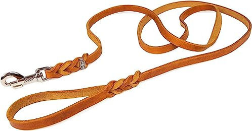 CopcoPet Hundeleine aus Leder in Braun mit Handschlaufe - 1 m – Bild 1 von 8