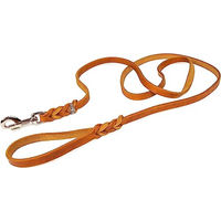 Produktbild von CopcoPet Hundeleine aus Leder in Braun mit Handschlaufe - 1 m