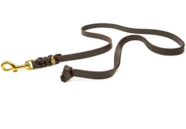 CopcoPet Hundeleine aus Leder in Braun mit Messingkarabiner 1m - 1 m – Bild 1 von 4