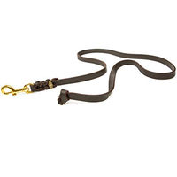 Produktbild von CopcoPet Hundeleine aus Leder in Braun mit Messingkarabiner 1m - 1 m