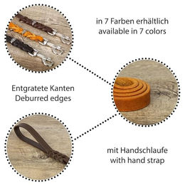 CopcoPet Hundeleine aus Leder in Grau - 1 m – Bild 1 von 6