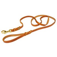 Produktbild von CopcoPet Hundeleine aus Leder mit Handschlaufe für kleine Hunde Braun - 1 m