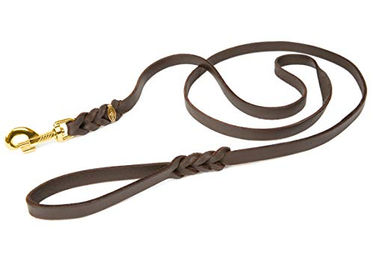 CopcoPet Hundeleine aus Leder mit Handschlaufe in Braun - 1 m – Bild 1 von 6