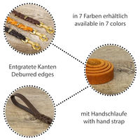 Produktbild von CopcoPet Hundeleine aus Leder mit Handschlaufe und Messingbeschlägen Grün 1m