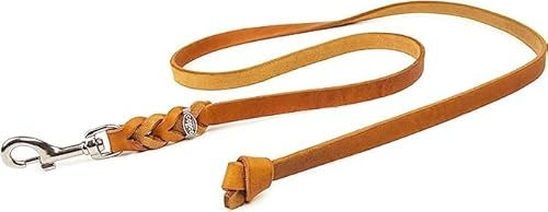 CopcoPet Hundeleine aus Rindsleder 1m Braun mit Chromkarabiner - 1 m – Bild 1 von 4