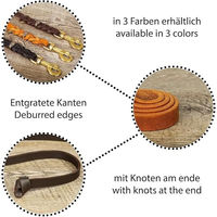 Produktbild von CopcoPet Hundeleine aus Rindsleder Schwarz 1m mit Messingkarabiner - 1 m